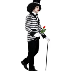 Eenzame Mime Clown Zwart Wit Man -Cosplaykostuum Winkel wdm 2021 4831 6 3