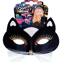 Oogmasker Kat Met Snorharen, Zwart -Cosplaykostuum Winkel wdm 2021 64641 3